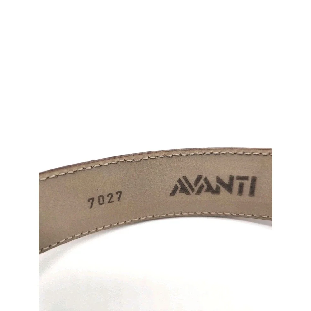 Avanti Size 42 Leather Dress Belt Tan Cognac Croc Embossed Made In Italy